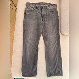 7 For All Mankind Light Gray Slimmy Jeans 33